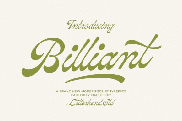 Billiant: A Modern Script Typeface for Editorial Design