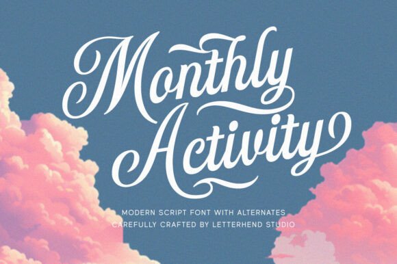 Monthly Activity Font for Handmade Creations